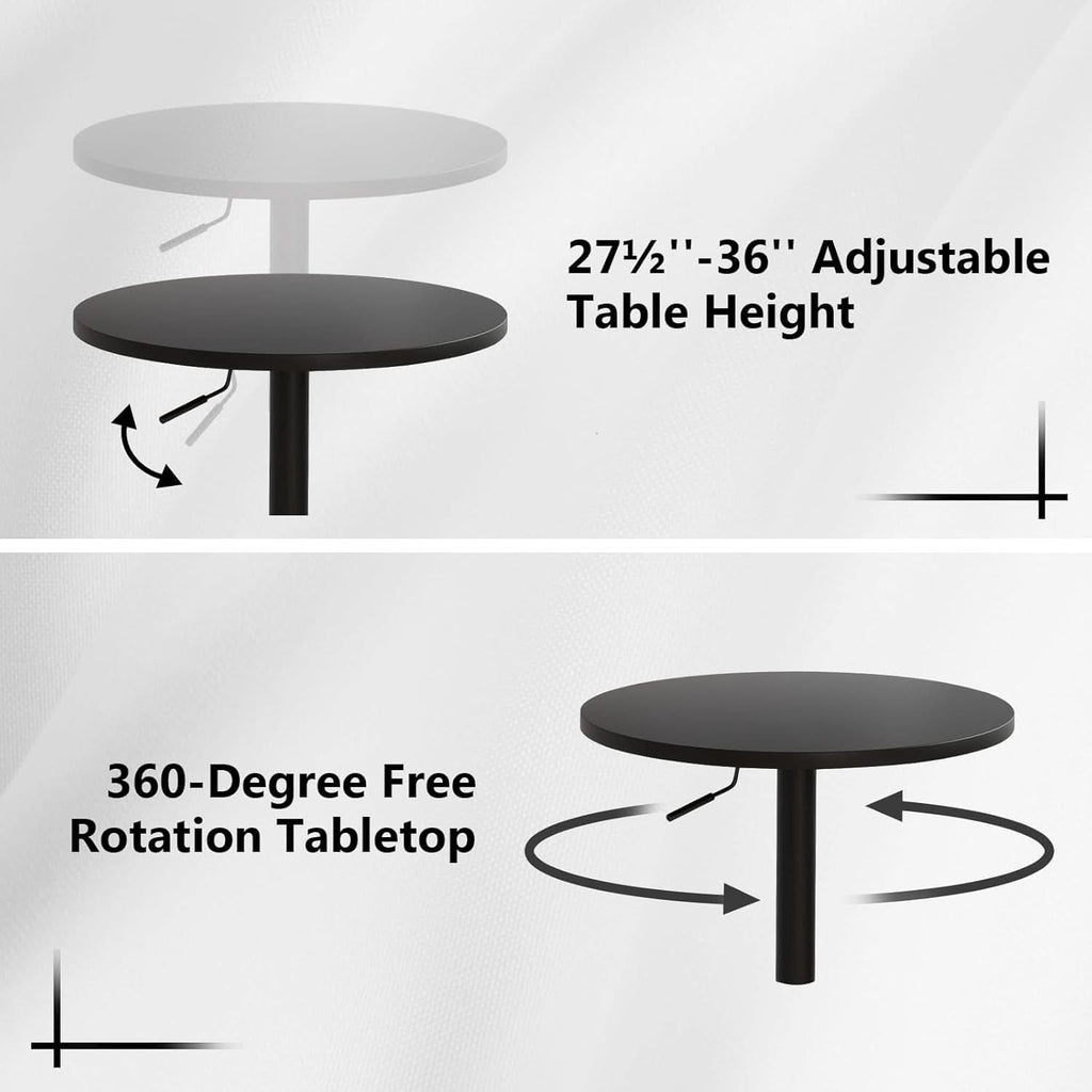 Commercial Grade Adjustable Pub Table Set Matte Black-4