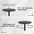 Commercial Grade Adjustable Pub Table Set Matte Black-4