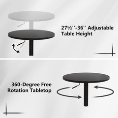 Commercial Grade Adjustable Pub Table Set Matte Black-4