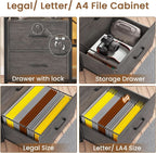 Grey 2 Drawer File Cabinet Lock For Letter Legal A4 Files-3