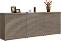 Modern Buffet Cabinet With Wave Panel Doors Large Storage-0
