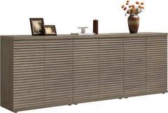 Modern Buffet Cabinet With Wave Panel Doors Large Storage-0