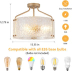 Gold 16Inch Semi Flush Ceiling Light Fixture Radiant-4