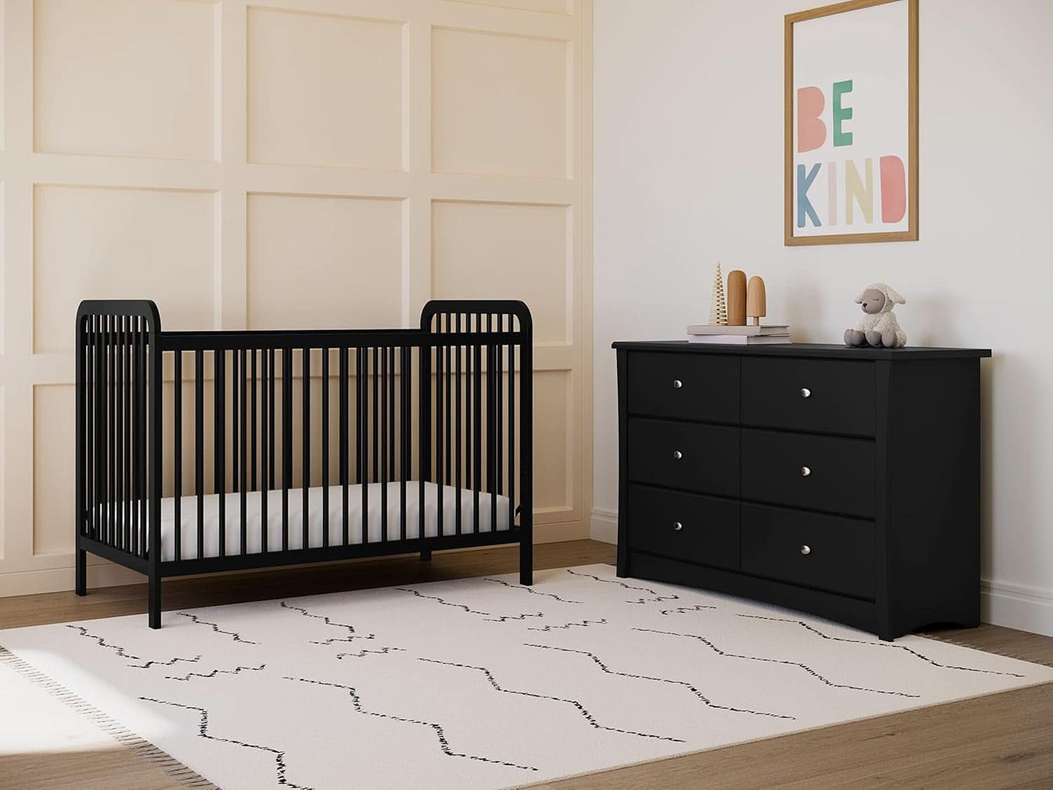 Crescent 6 Drawer Double Dresser Black GREENGUARD Gold-4