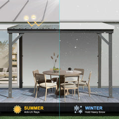 10x10 Lean To Gazebo Featuring Hardtop Galvanized Roof-4