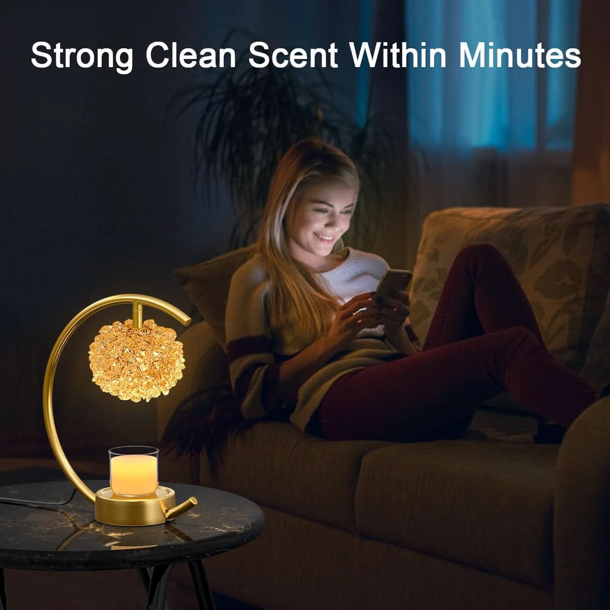 Bronze Hand crafted Candle Warmer Lamp Adjustable Timer