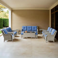 Cozy 11 Piece Outdoor Furniture Set with Swivel Chairs-0
