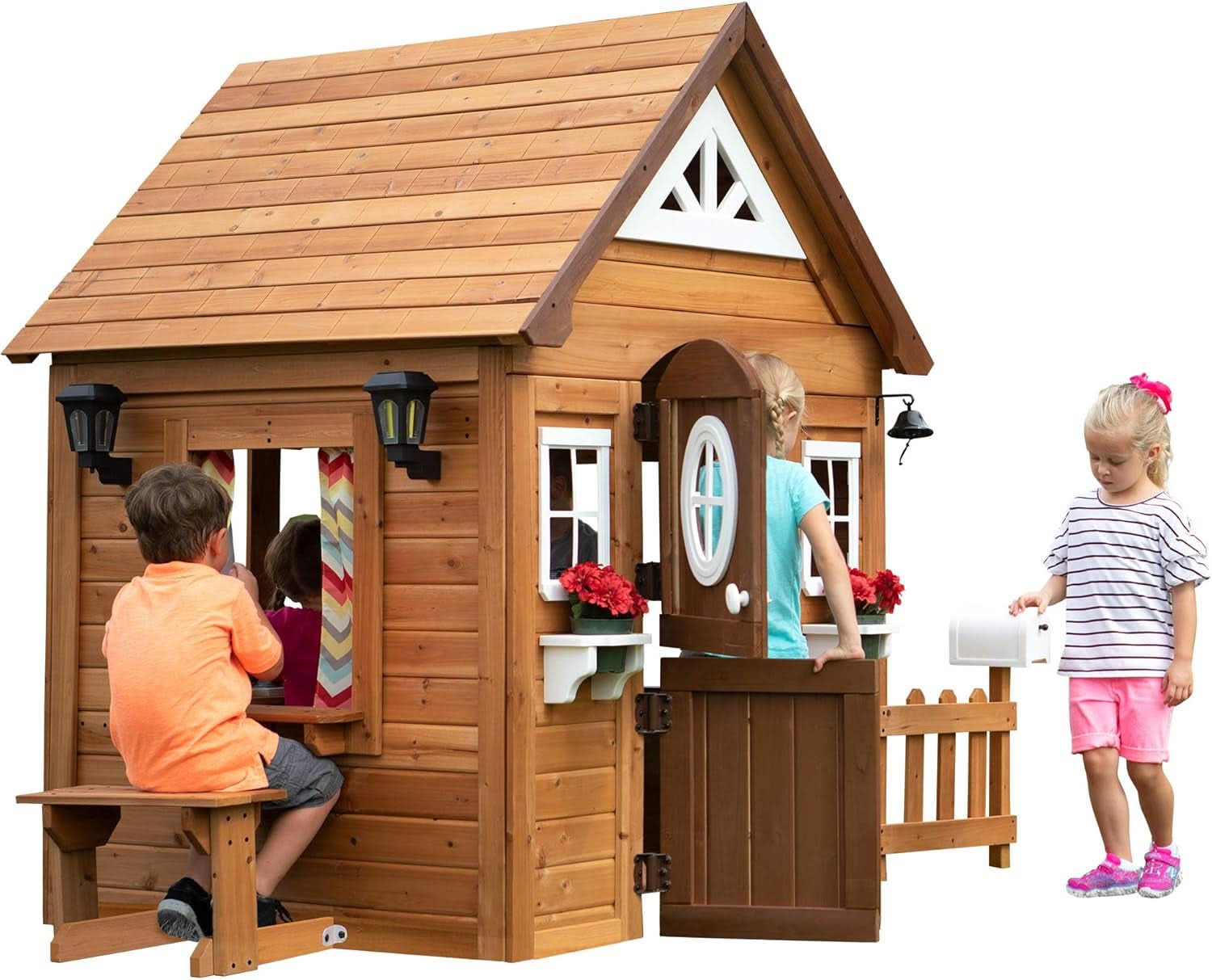 Cedar Wood Kids Outdoor Playhouse Kitchen Accessories-1