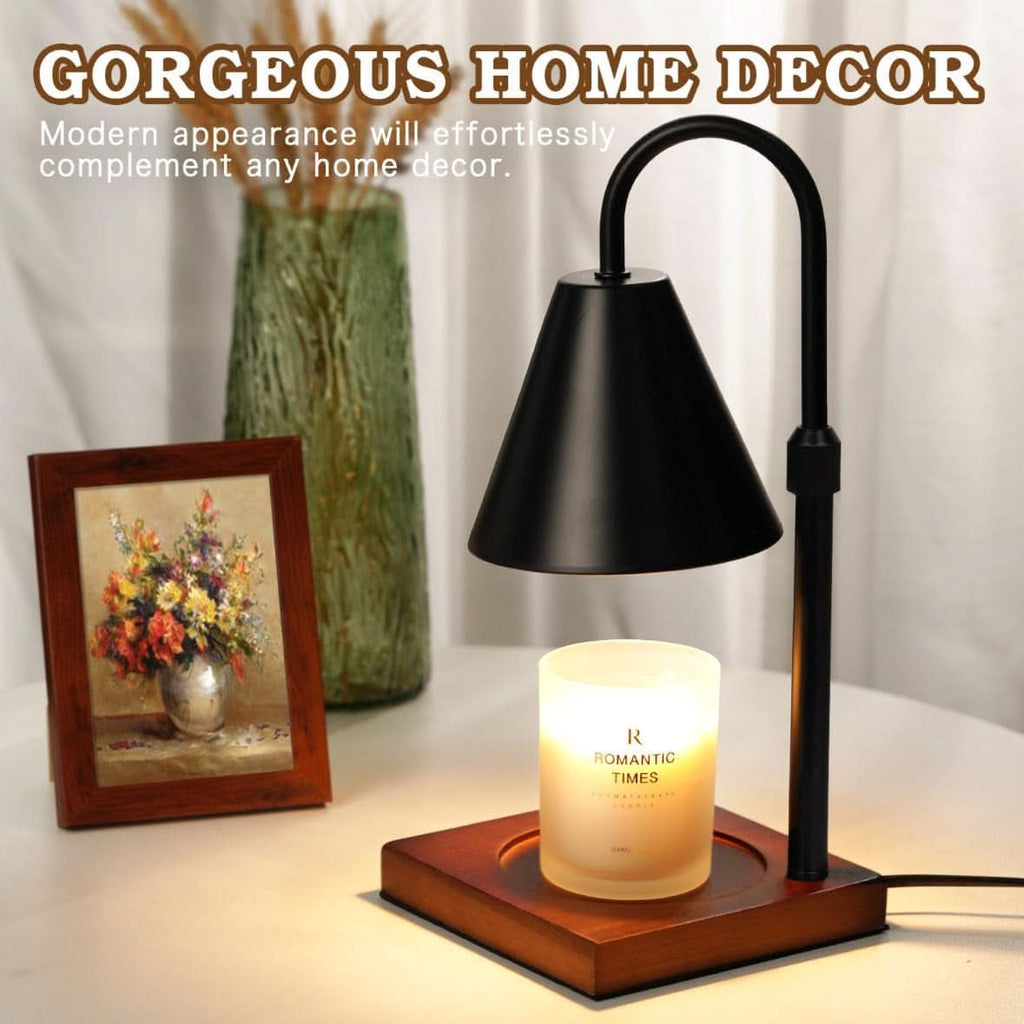 Elegant Black Illuminating Candle Warmer Lamp Timer