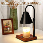 Elegant Black Illuminating Candle Warmer Lamp Timer