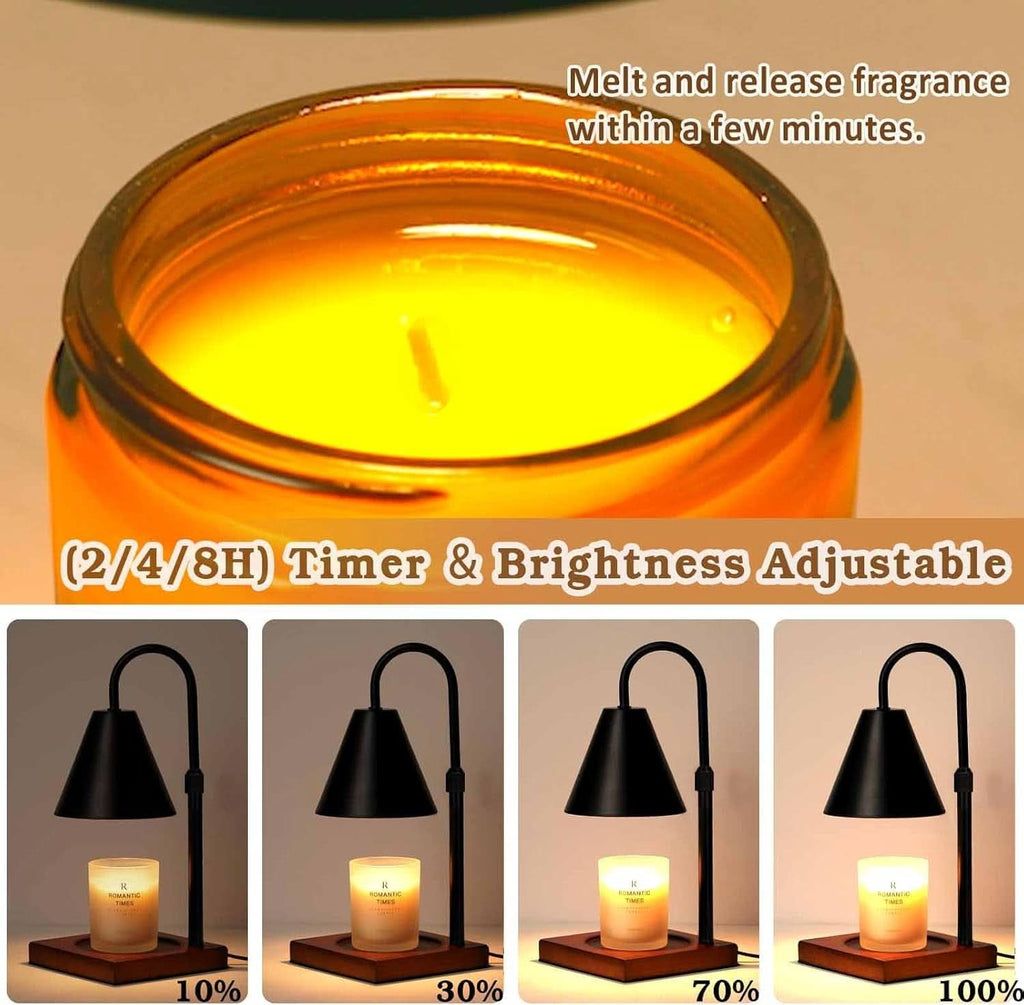 Elegant Black Illuminating Candle Warmer Lamp Timer