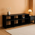 Entertainment Center TV Stand 65 Inch With Metal Frame Americano Black-0