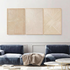 Neutral Oversized 3D Textured Abstract Expressionist Wall Art-4