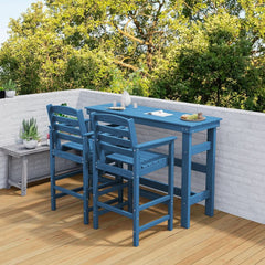 Adirondack Outdoor Bar Table And Chairs Set Blue-1