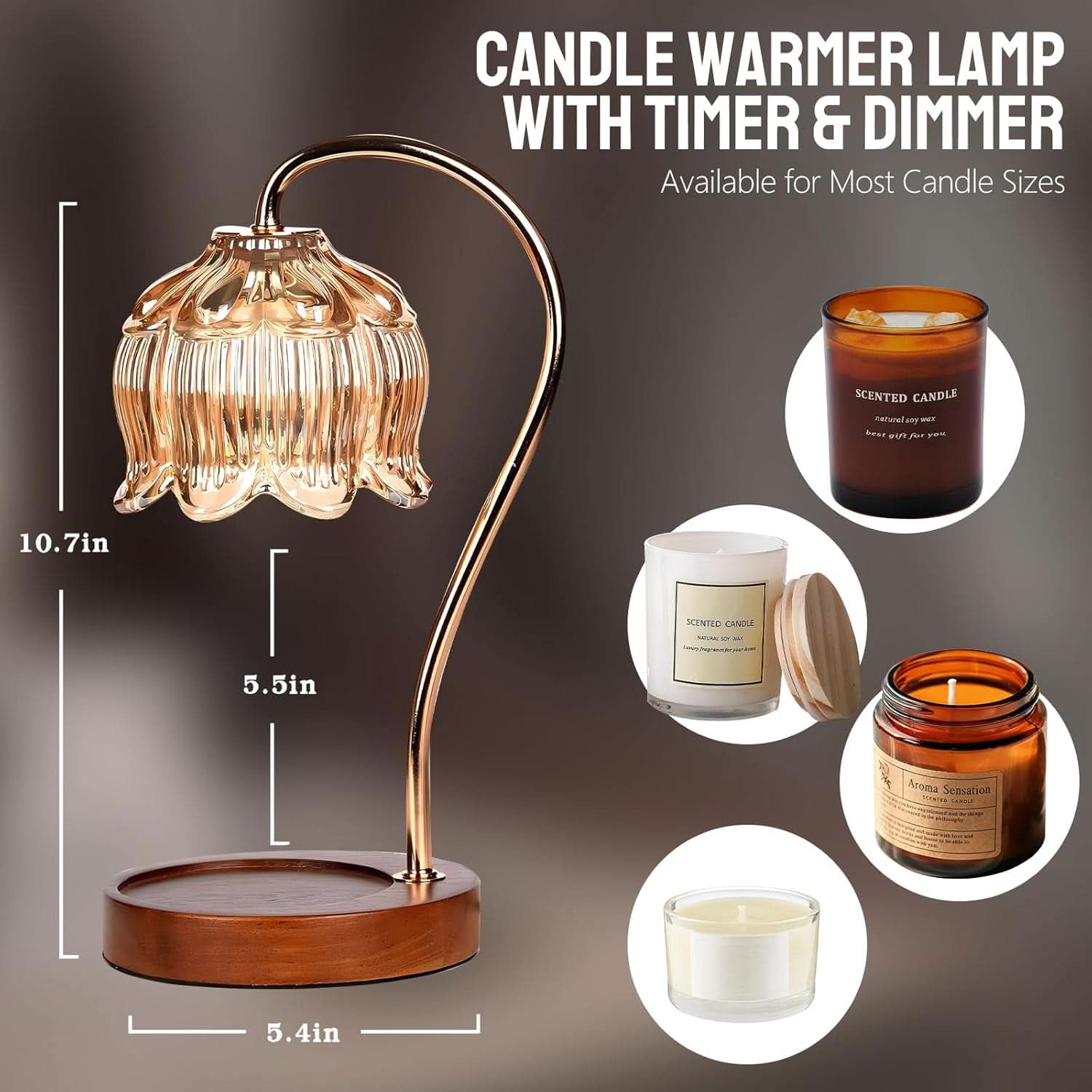 Electric Aromatherapy Candle Warmer Lamp With Timer