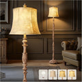 Sixty Six Inch Intricately Resin Carved Floor Lamp Brown Finish-0