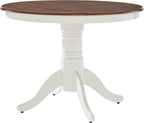 Round Dining Table Set Distressed White Five Piece Set-1