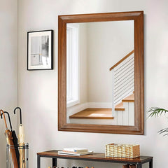 Rectangular Farmhouse Wood Bathroom Mirror 30x40 Brown-3