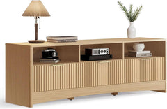 59-Inch TV Stand For 65-Inch Televisions Natural Oak Finish-2