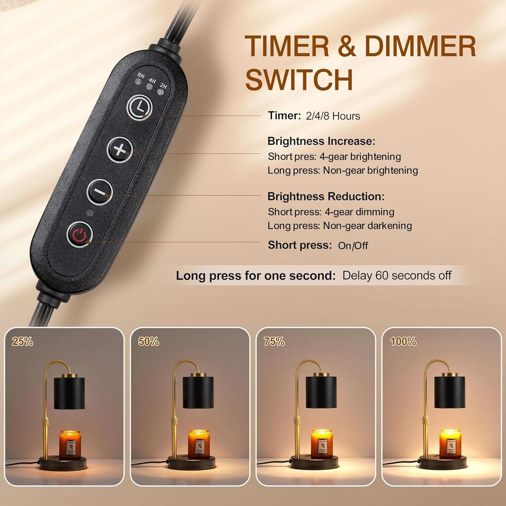 Candle Warmer Lamp With Programmable Timer Dimming