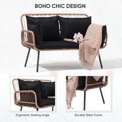 Stylish Four Piece Outdoor Wicker Patio Furniture Set-3