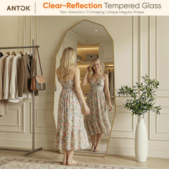 Full Length Mirror Seventy One Inches By Thirty Two Inches Gold Diamond Frame-3