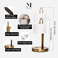 Champagne Gold Adjustable Height Candle Warmer Lamp