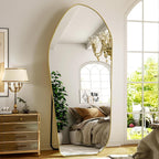 Oversized 76x34 Full Length Floor Mirror Goldtone Finish-1