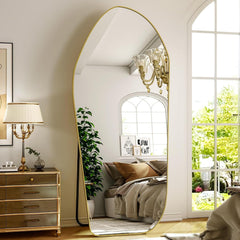 Oversized 76x34 Full Length Floor Mirror Goldtone Finish-1