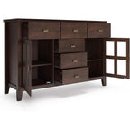 Chestnut Brown Contemporary Sideboard With Glass Doors-3