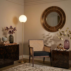 Brass Gold LED Floorstanding Luminaire Frosted Globe-2
