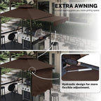 11x5 Grill Gazebo With Brown Weatherproof Lighting-2