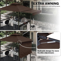 11x5 Grill Gazebo With Brown Weatherproof Lighting-2