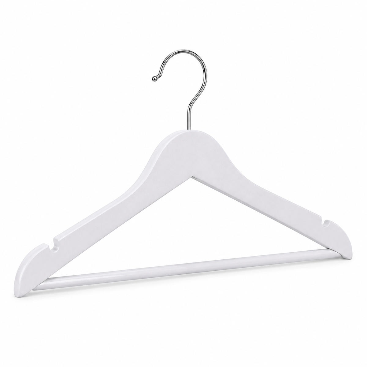 White Plastic Rubber Coated Hangers - 1 Case (120 Hangers)-1