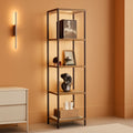 Display Shelf Floor Lamp With RGBW Light Gray Five Tier-4
