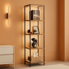Display Shelf Floor Lamp With RGBW Light Gray Five Tier-4