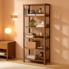 Chestnut Three Shelf Stackable Bookcase Solid Wood-0