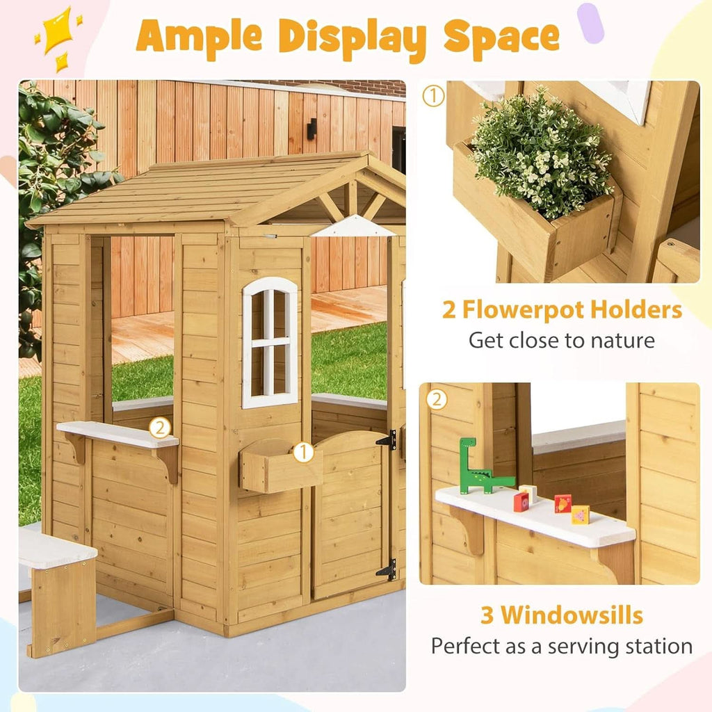 Premium Engineered Firwood Outdoor Playhouse With Mail box-2