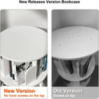 Rotating Bookshelf 2 Tier White Narrow Corner Swivel-2