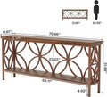 70.9-Inch Narrow Brown Industrial Storage Console Table-0