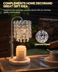 Crystal Candle Warmer Lamp Adjustable Dimmer Silver