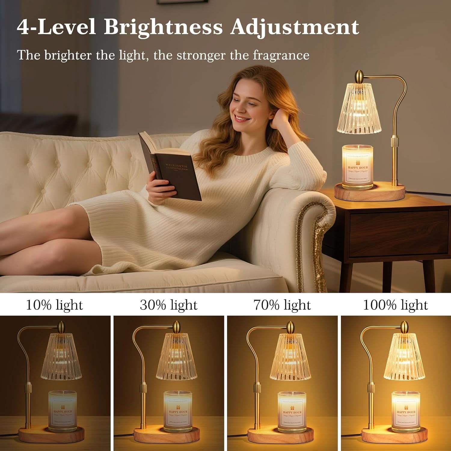 Candle Warmer Lamp Featuring Timed Dimmer Controller