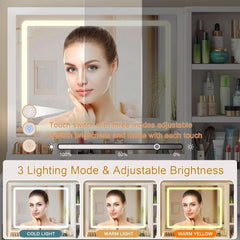 Vanity Desk With Ultra Bright Illuminated Mirror Storage-2