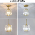 Gold Crystal Clear Pendant Lights For Kitchen Islands-3