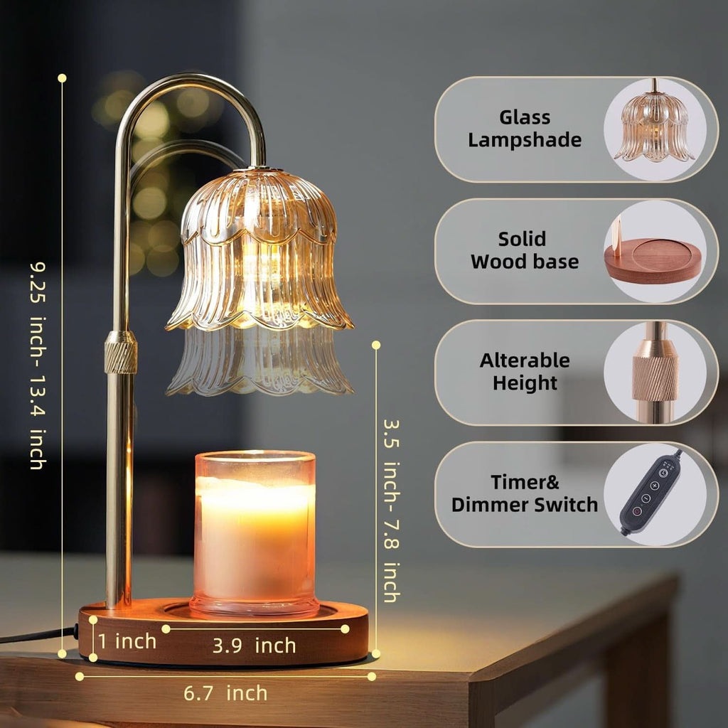 Flower Shaped Ceramic Candle Warmer Lampstand Timer