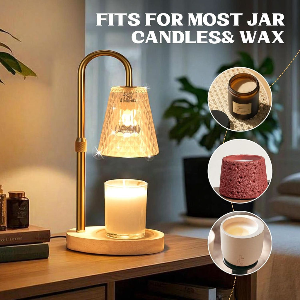 Candle Warmer Lamp With Programmable Timer Goldtone