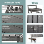 Spacious Five Piece Outdoor Dining Set with Umbrella Hole-3