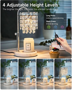 Crystal Candle Warmer Lamp Adjustable Dimmer Silver