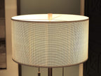 Floor Lamp Antique Brass DrumShade Sixty One Inch Height-3
