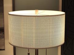 Floor Lamp Antique Brass DrumShade Sixty One Inch Height-3